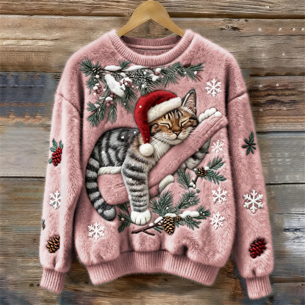 Pull de Noël Festif avec Chat - Image 6
