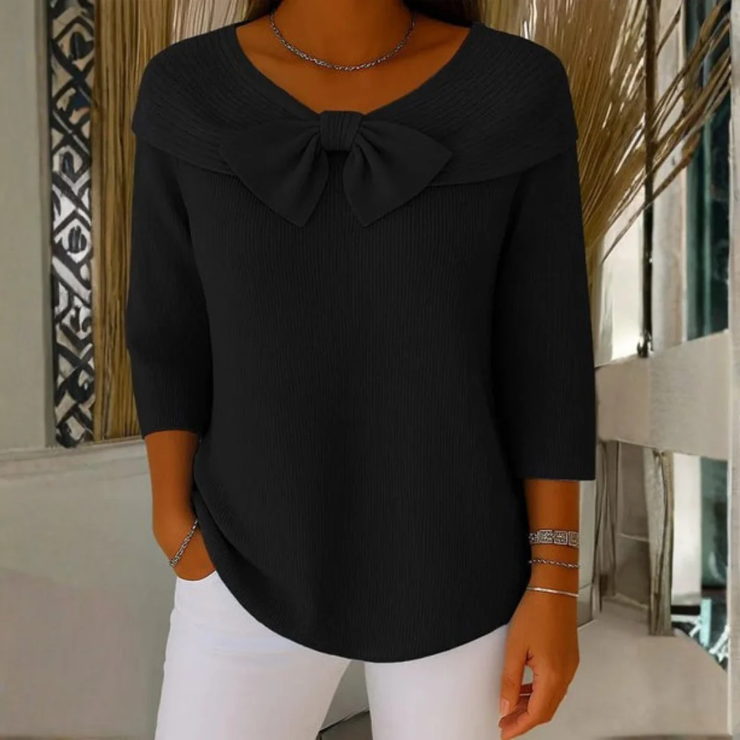 Pull en laine femme avec col noué - Image 6