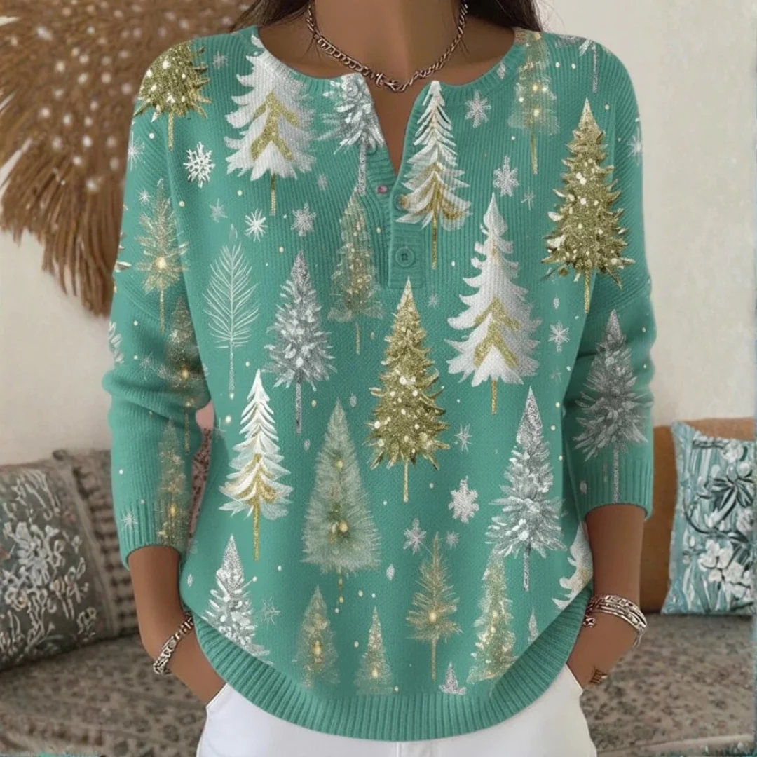 Pull de Noël à boutons pour femmes - Image 4