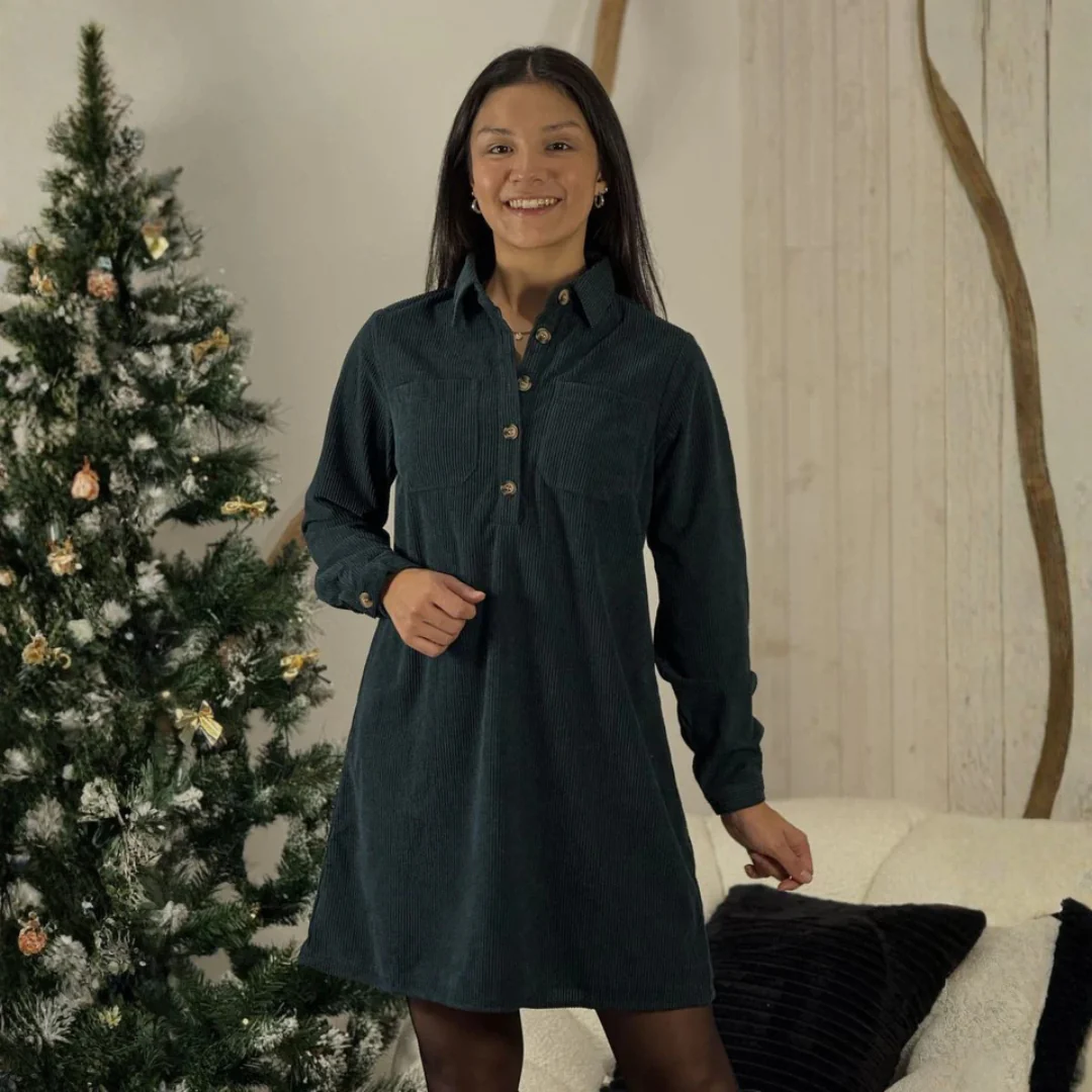 Robe Élégante Col Zippé - Image 9