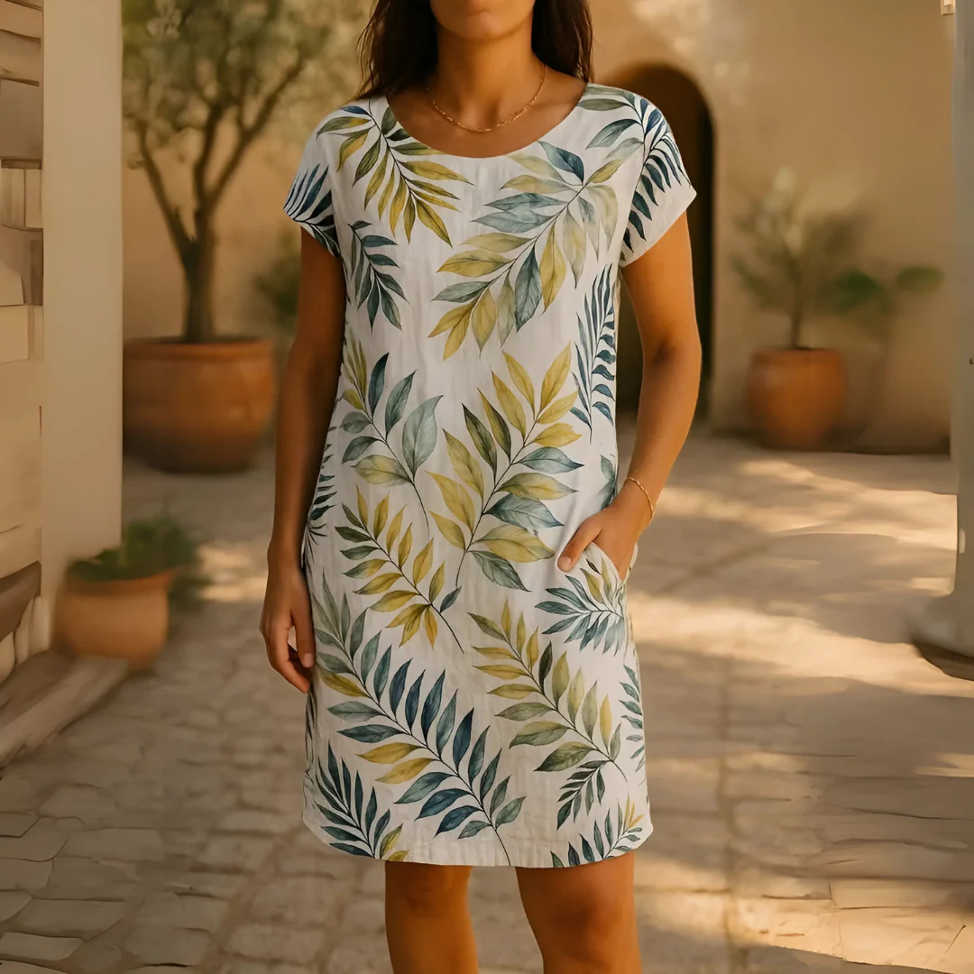 Robe élégante en coton et lin - Image 2