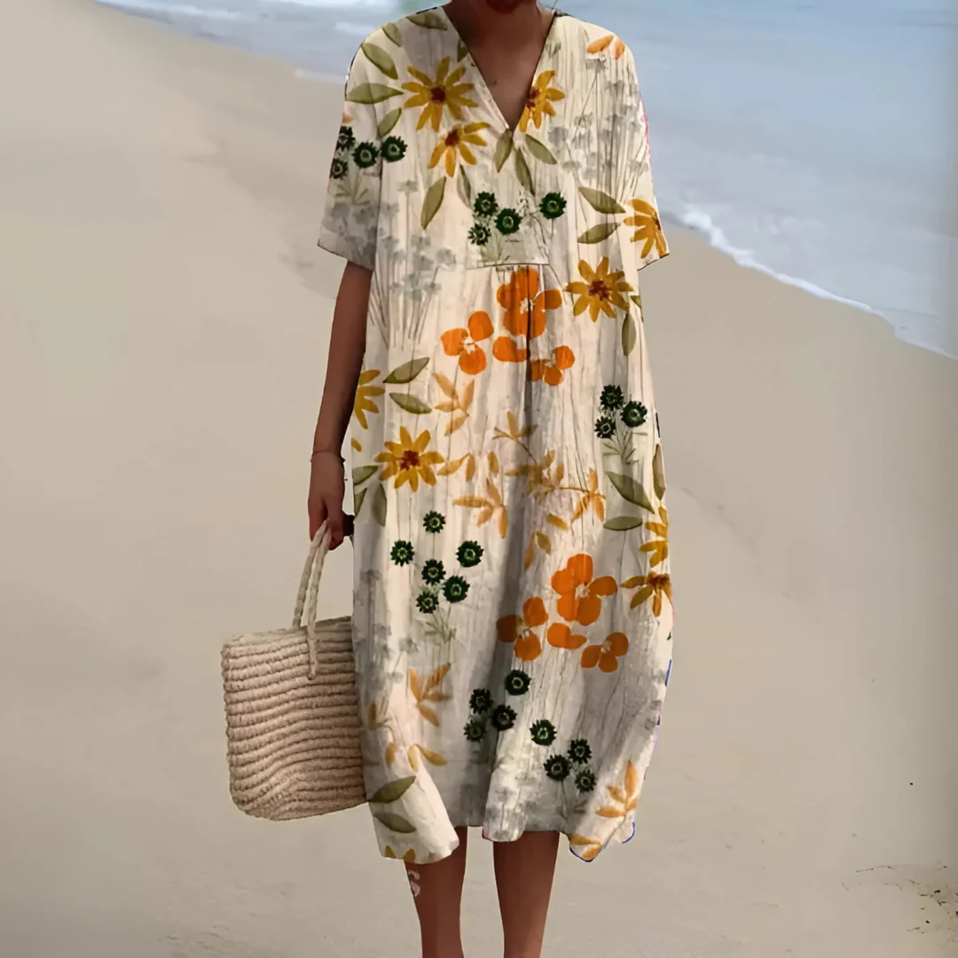 Robe Fleurie Bohème – Coupe Ample et Tissu Léger pour l’Été - Image 2