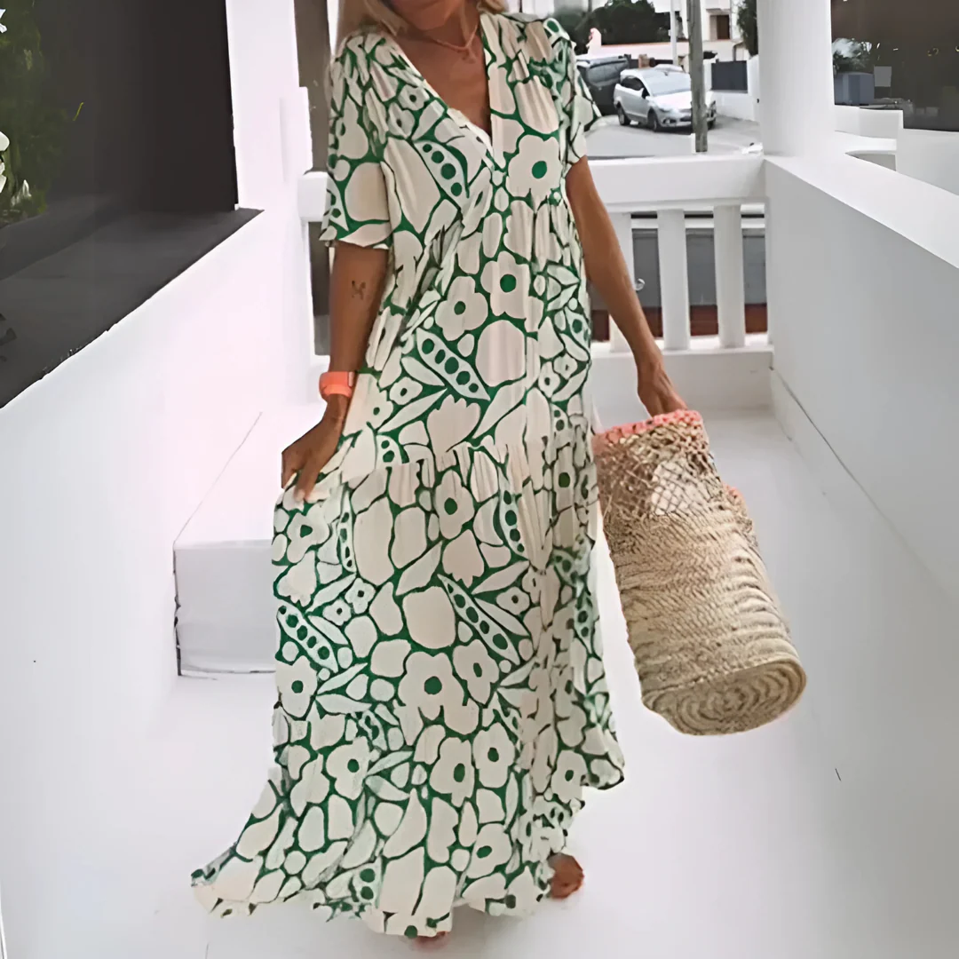 Robe longue fluide à fleurs