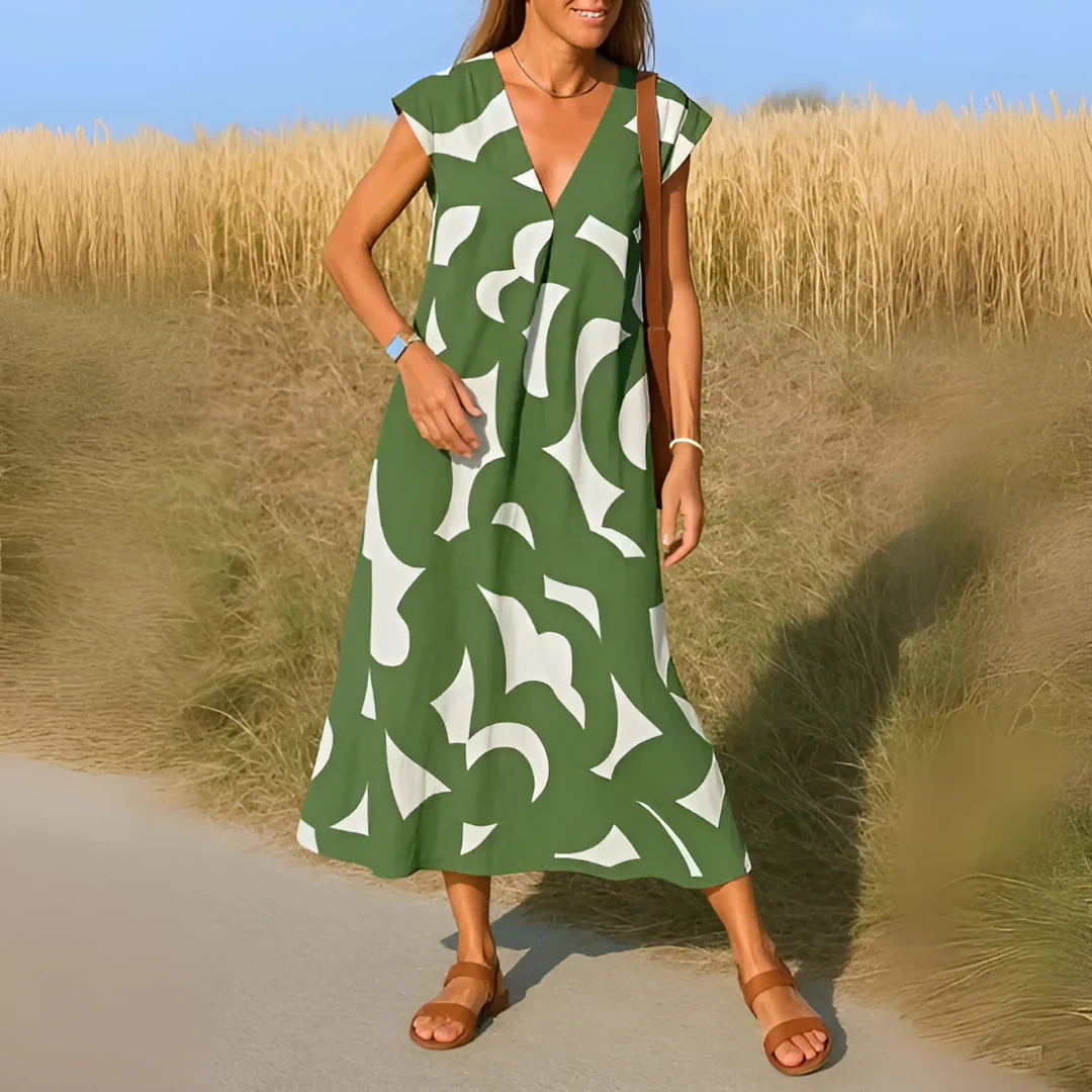 Robe fluide femme col V - Image 2