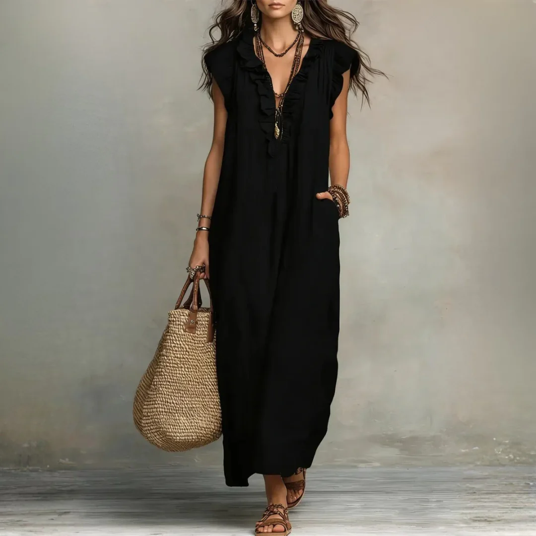 Robe longue bohème fluide femme élégante été - Image 10