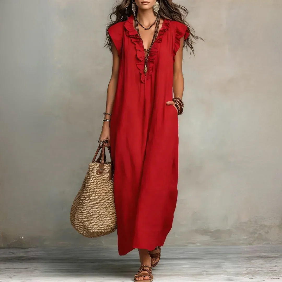 Robe longue bohème fluide femme élégante été - Image 8