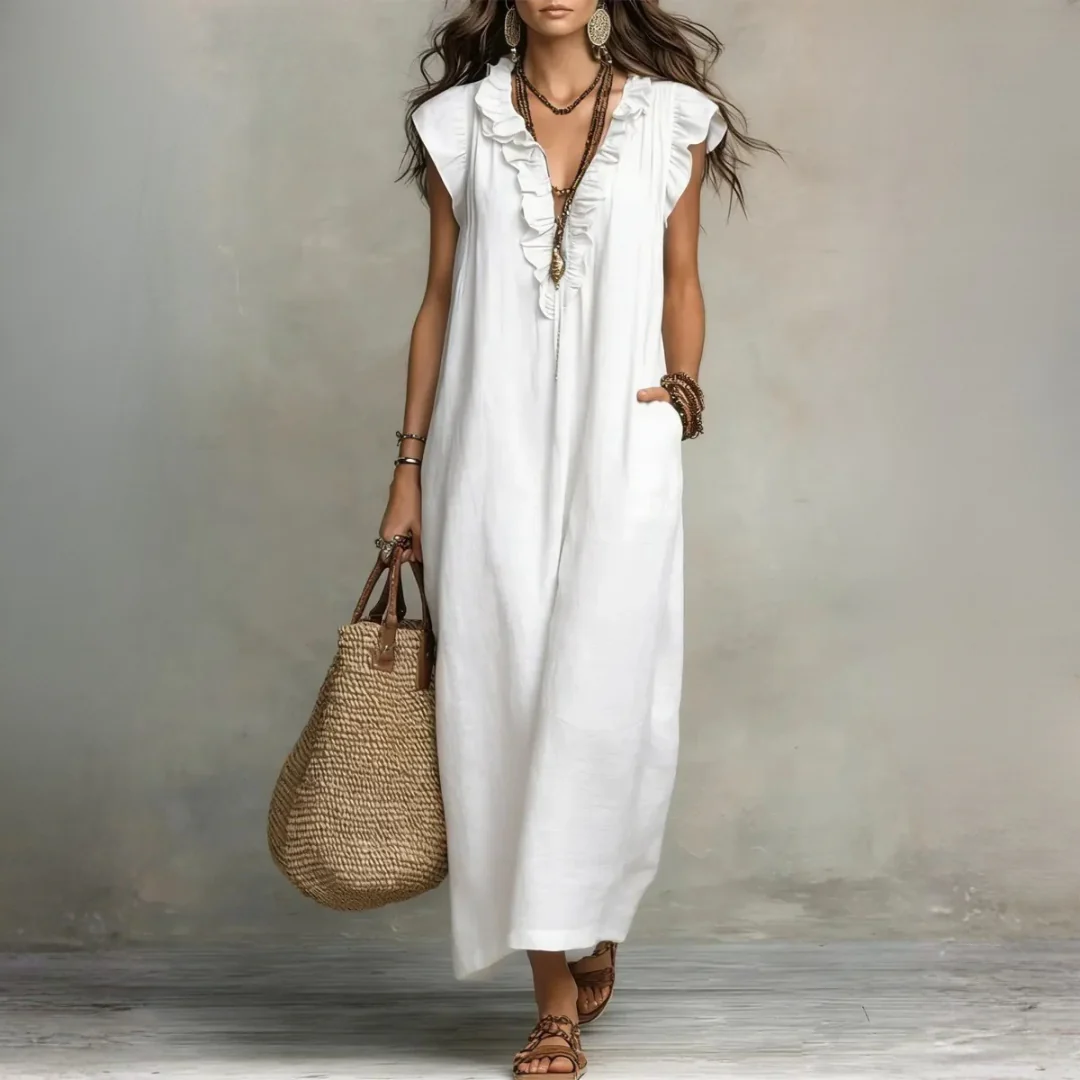 Robe longue bohème fluide femme élégante été - Image 9