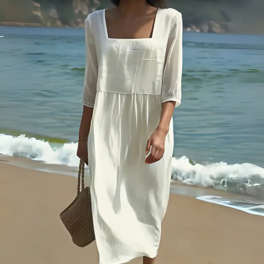 Robe longue bohème à smocks - Image 2