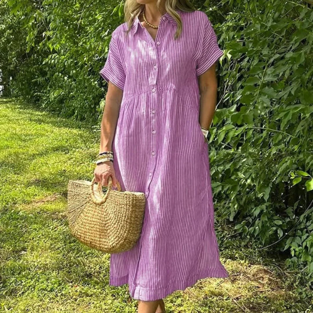 Robe longue d'été légère à rayures - Image 2