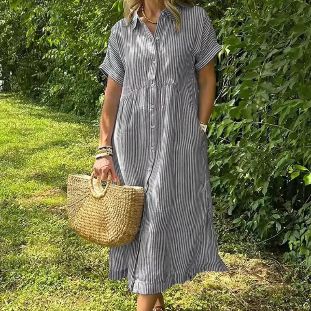 Robe longue d'été légère à rayures - Image 3