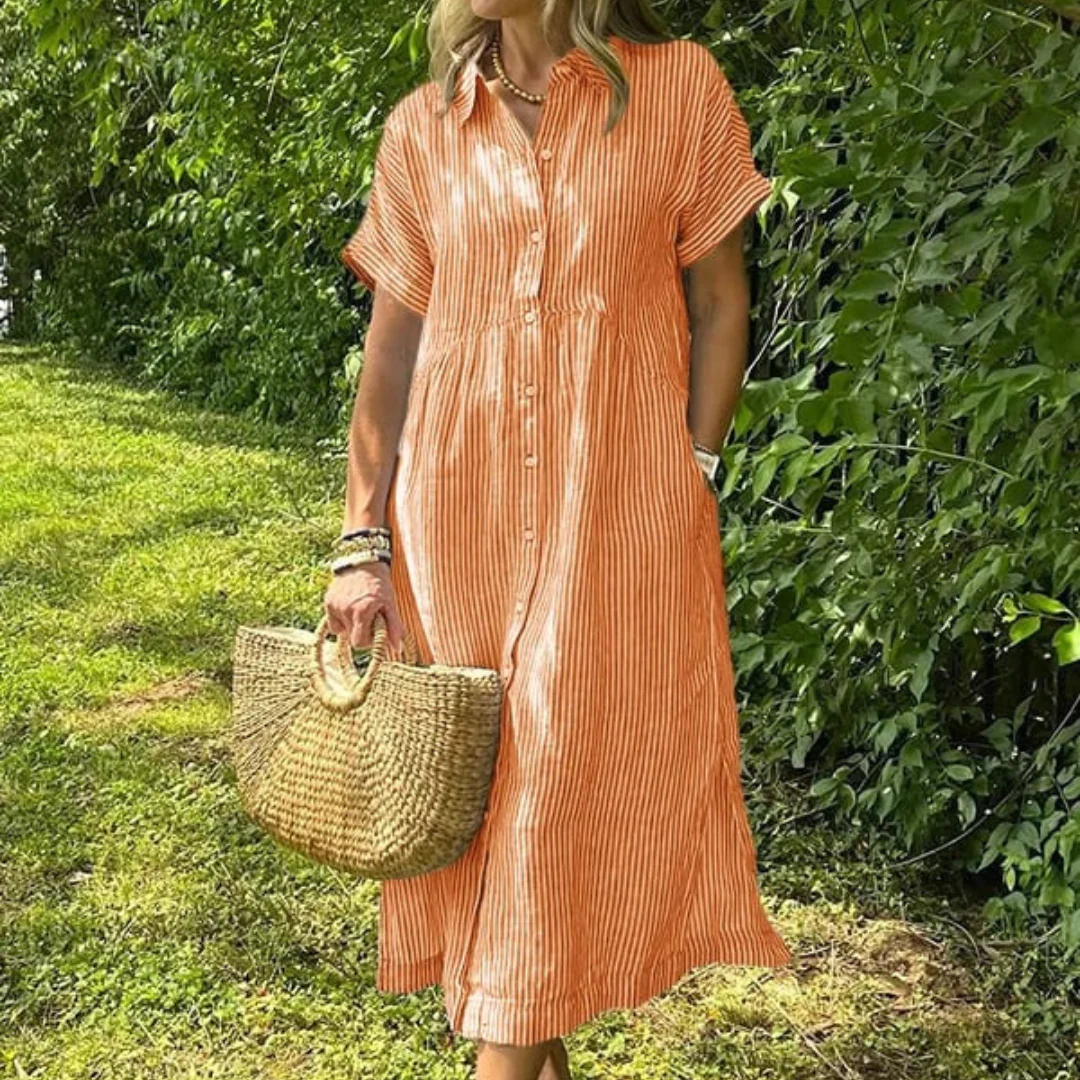 Robe longue d'été légère à rayures - Image 4