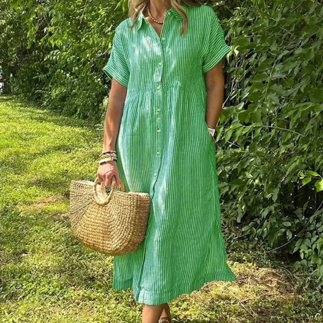 Robe longue d'été légère à rayures - Image 5