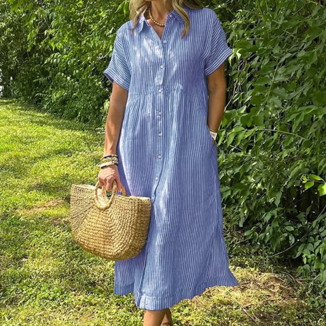 Robe longue d'été légère à rayures - Image 6