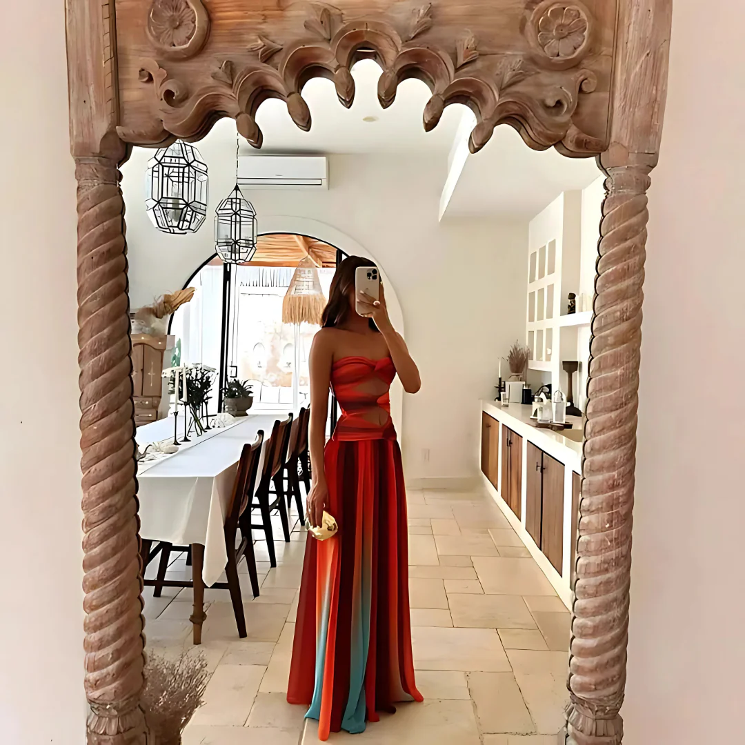 Robe longue élégante à bretelles ajustables - Image 2