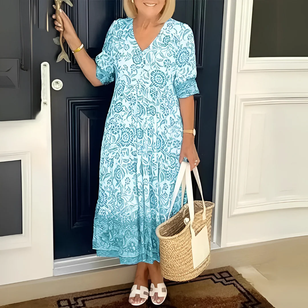 Robe longue fluide à motifs - Image 2