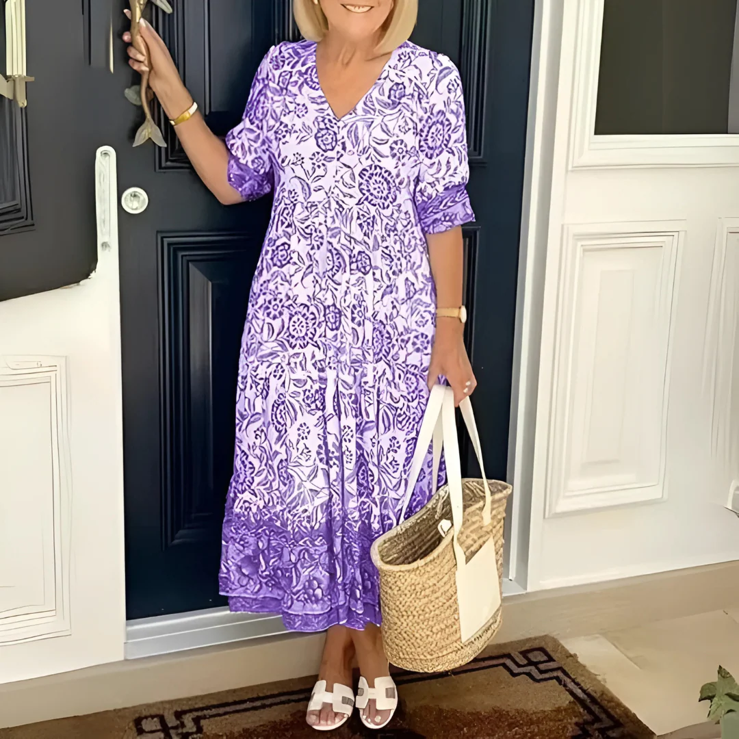 Robe longue fluide à motifs - Image 3