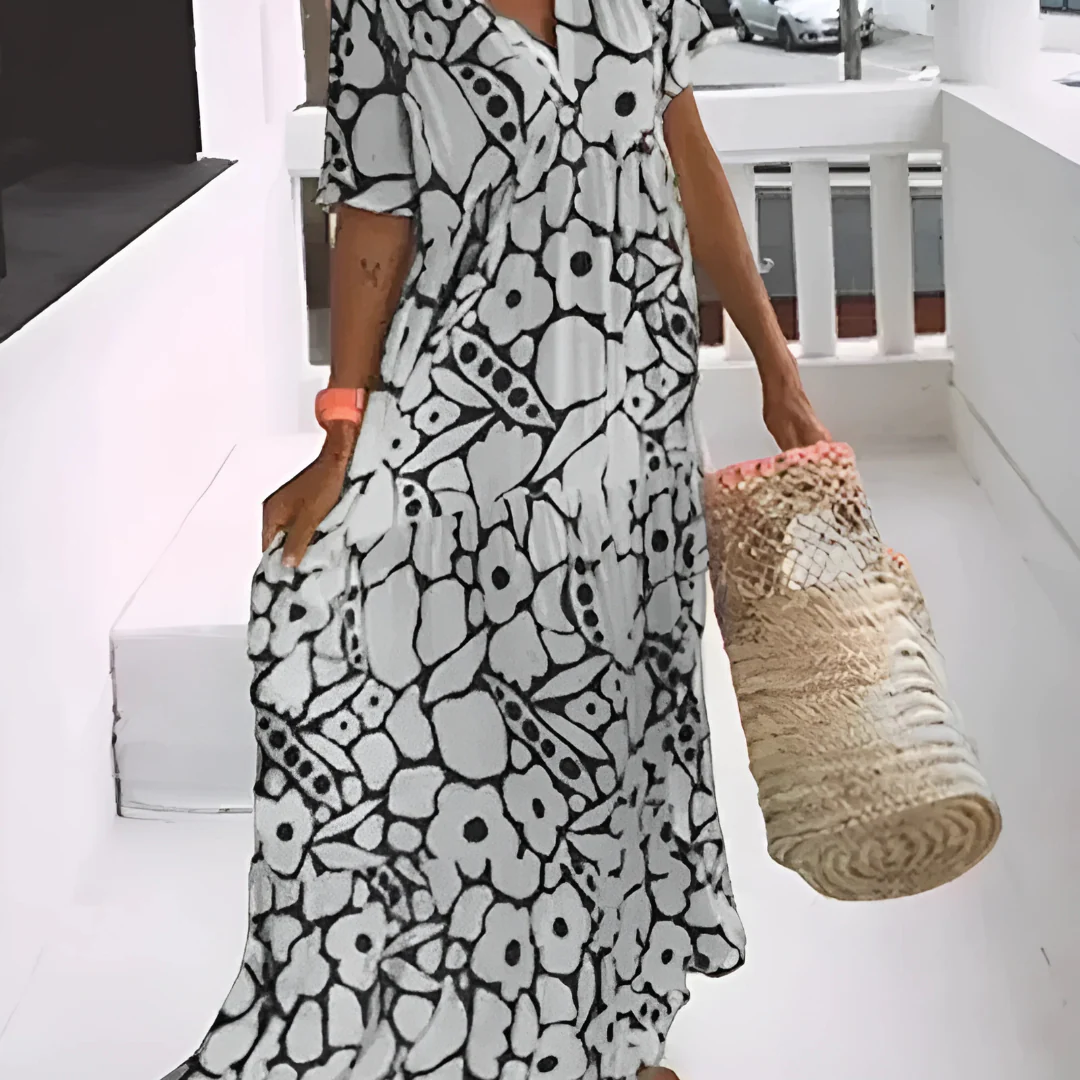 Robe longue fluide imprimée – coupe ample et estivale - Image 4