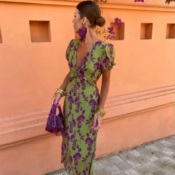 Robe longue fluide imprimée - Image 2