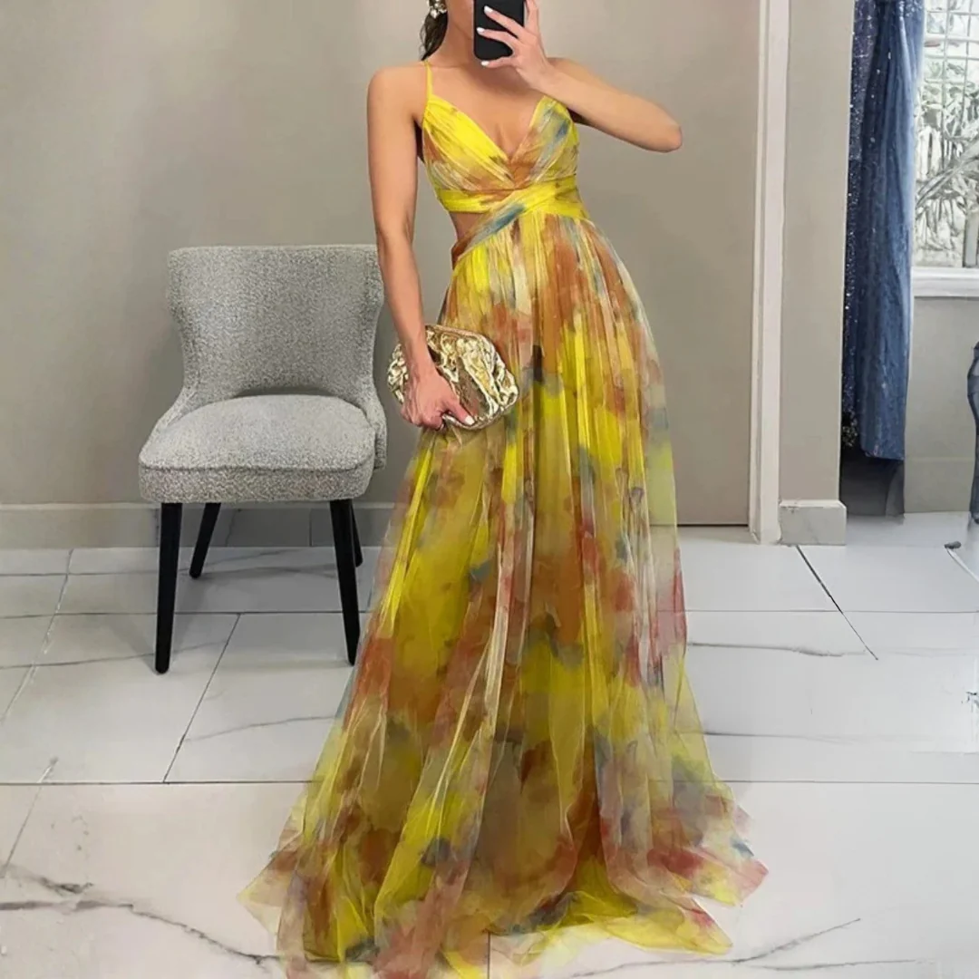 Robe Maxi Élégante Imprimé Floral - Image 3
