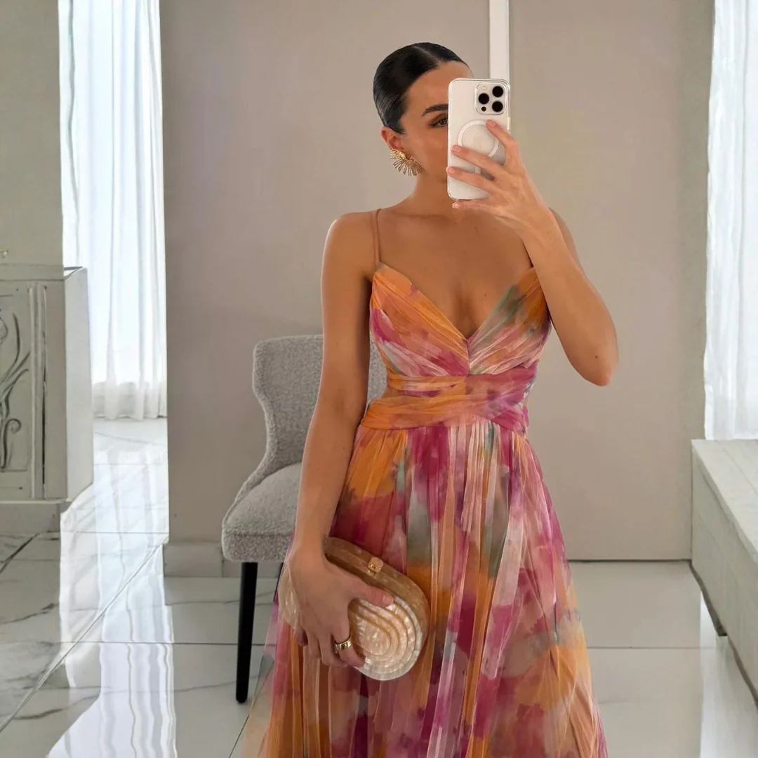 Robe Maxi Élégante Imprimé Floral - Image 6