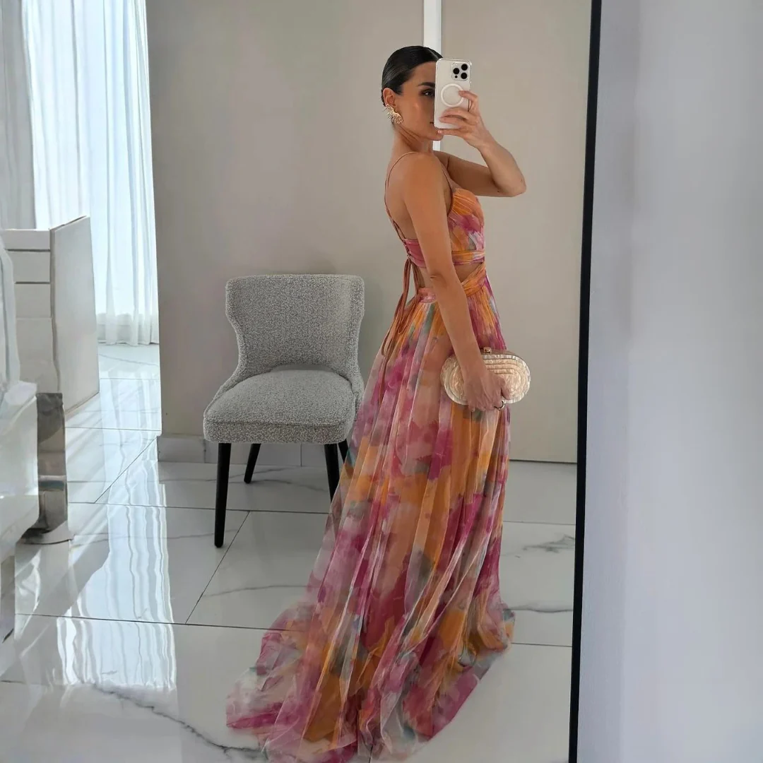 Robe Maxi Élégante Imprimé Floral - Image 7
