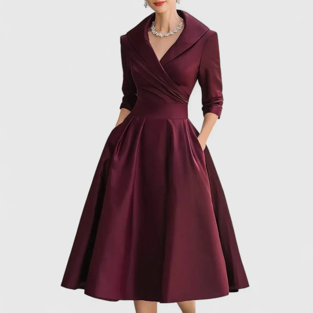 Robe midi élégante avec col croisé - Image 2