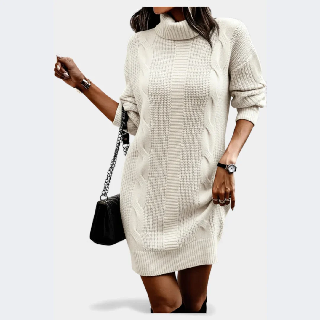Robe pull en maille col roulé - Image 10