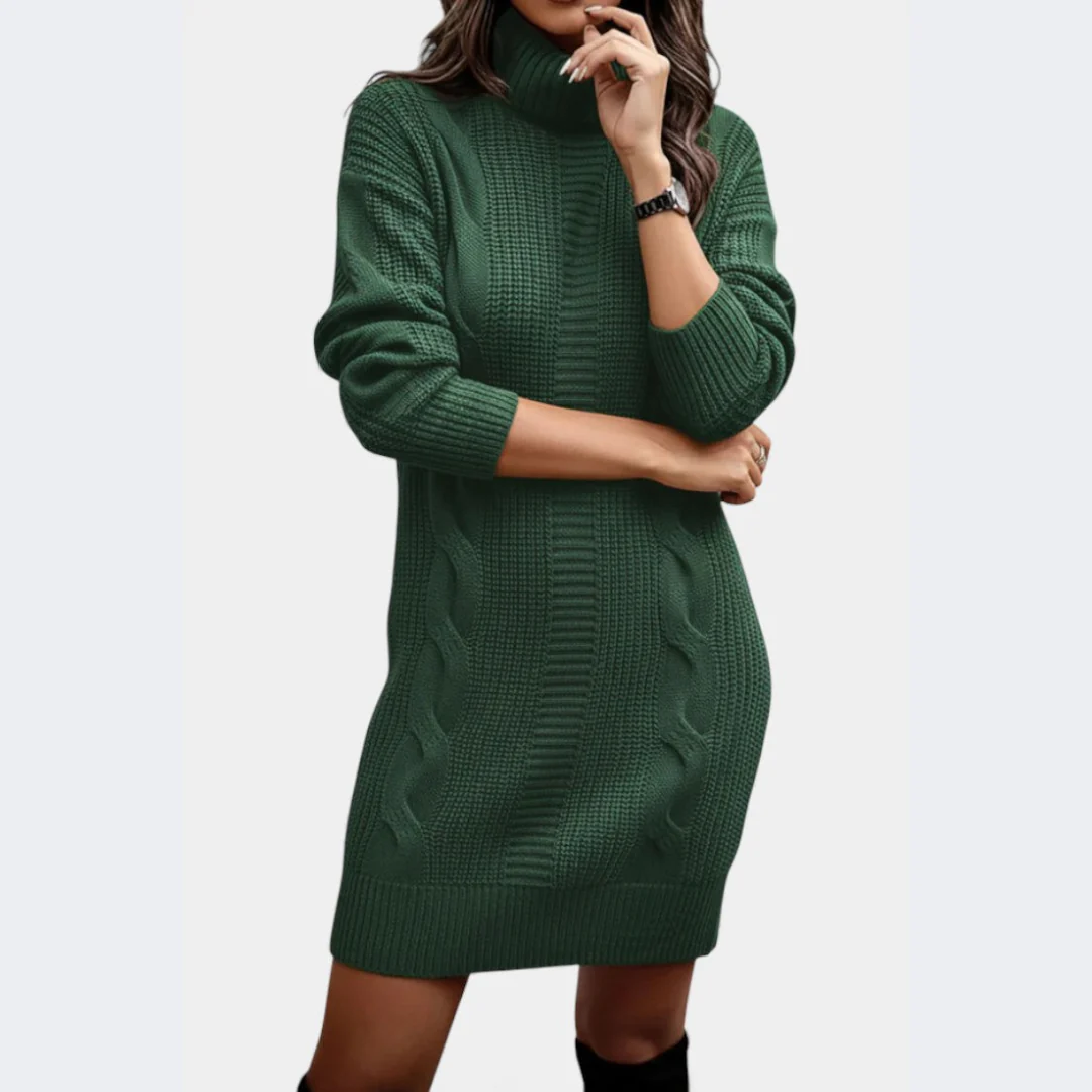Robe pull en maille col roulé - Image 2