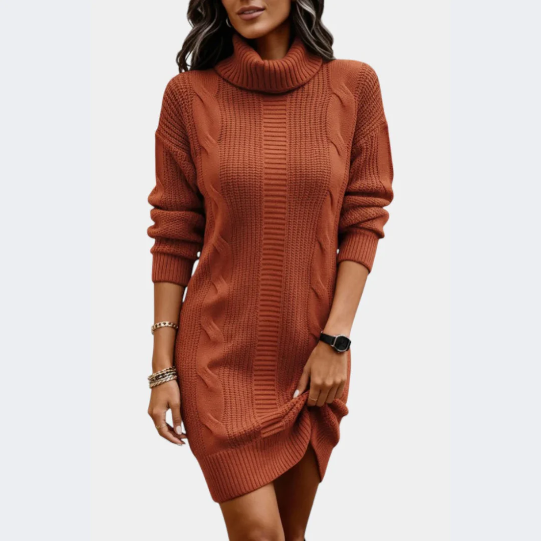 Robe pull en maille col roulé - Image 7