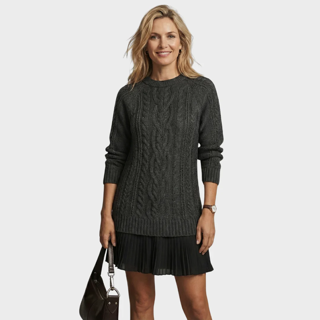 Robe pull en maille torsadée femme - Image 3