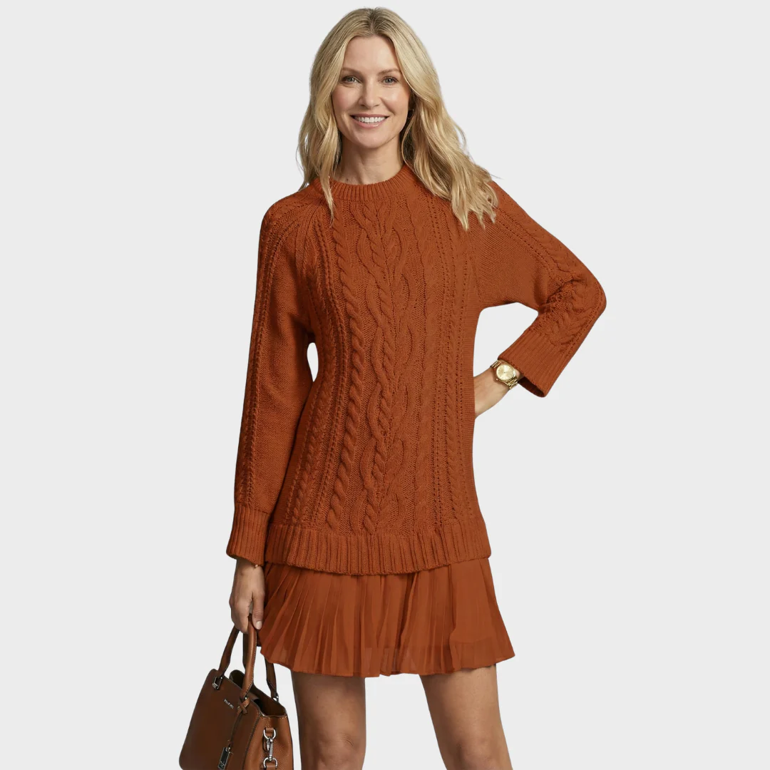 Robe pull en maille torsadée femme - Image 6