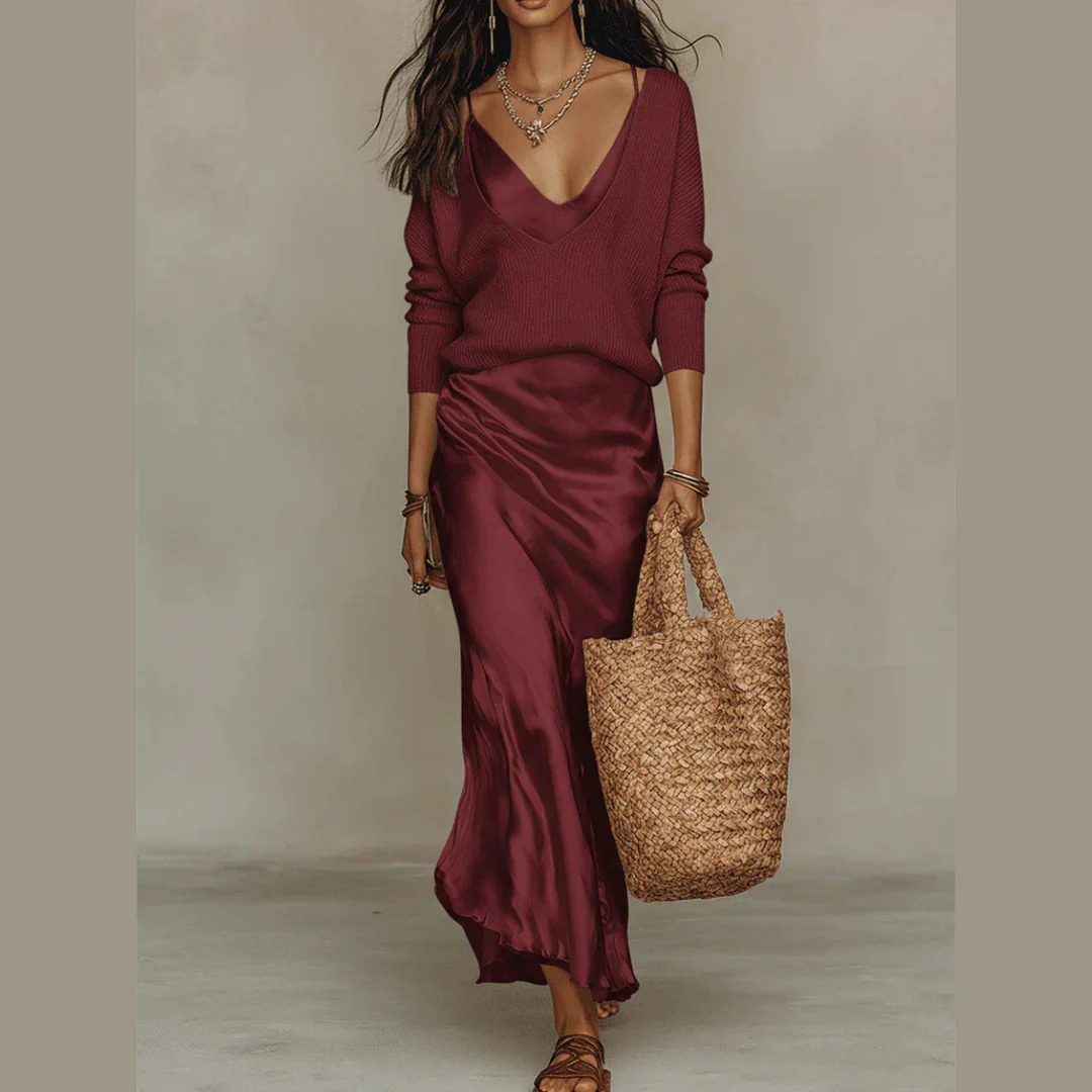 Robe satinée midi élégante - Image 7
