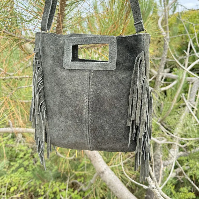 Sac bandoulière en cuir à franges - Image 11