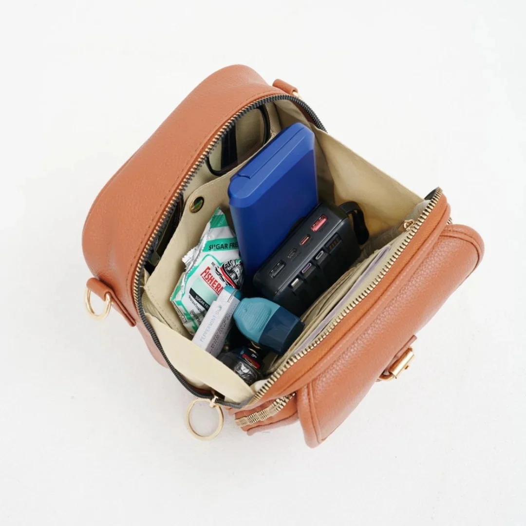 Sac bandoulière spacieux cuir vegan multifonction - Image 11