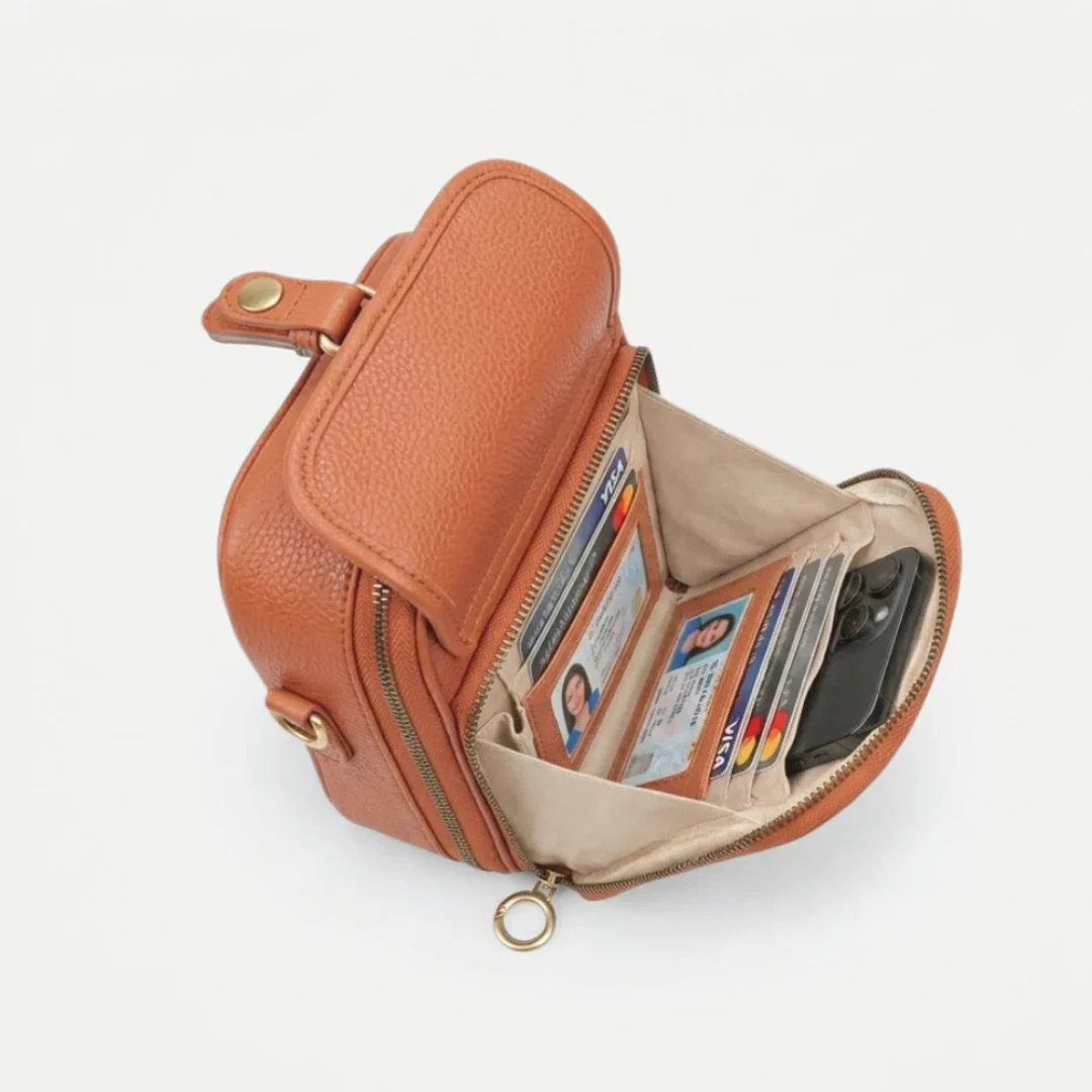 Sac bandoulière spacieux cuir vegan multifonction - Image 15