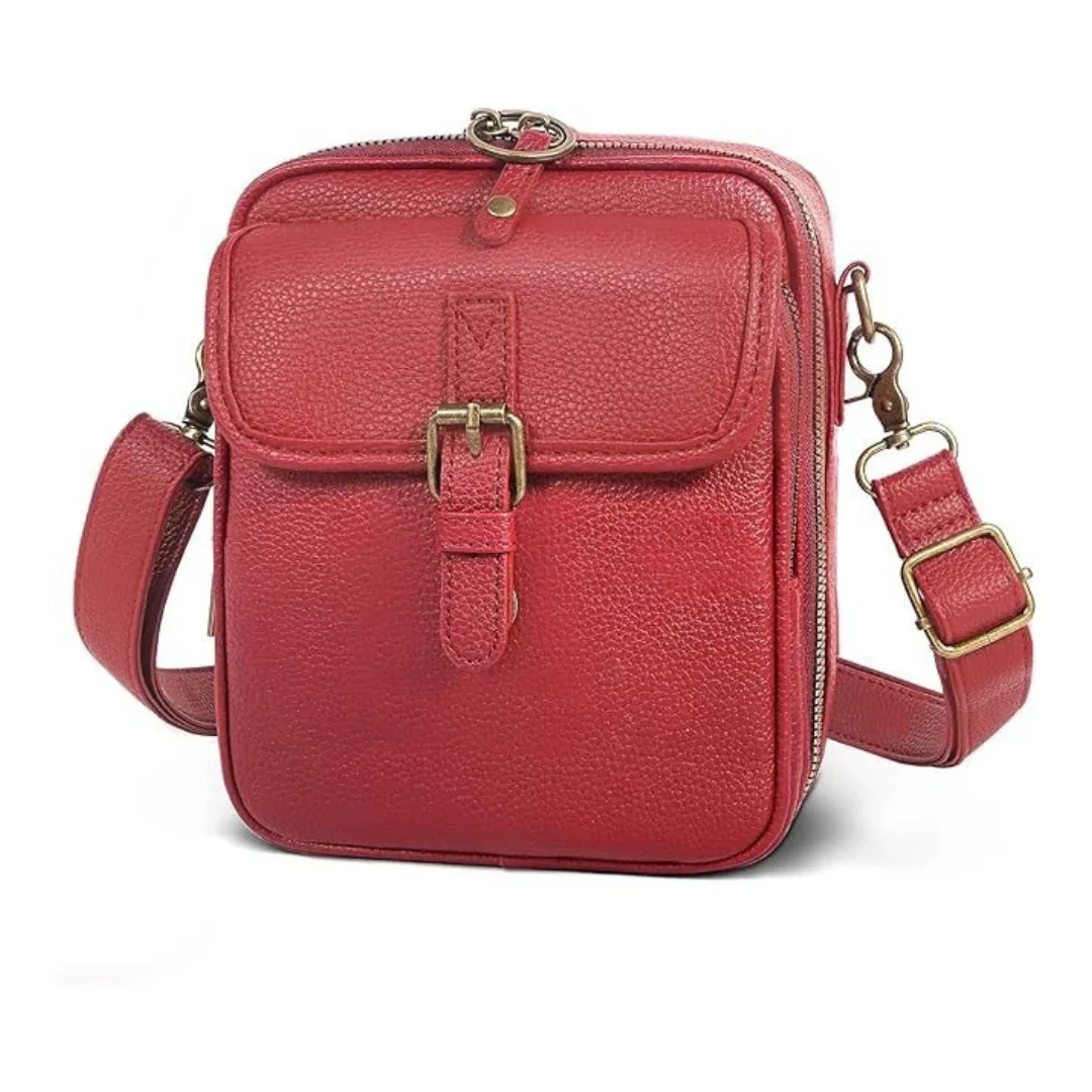 Sac bandoulière spacieux cuir vegan multifonction - Image 8