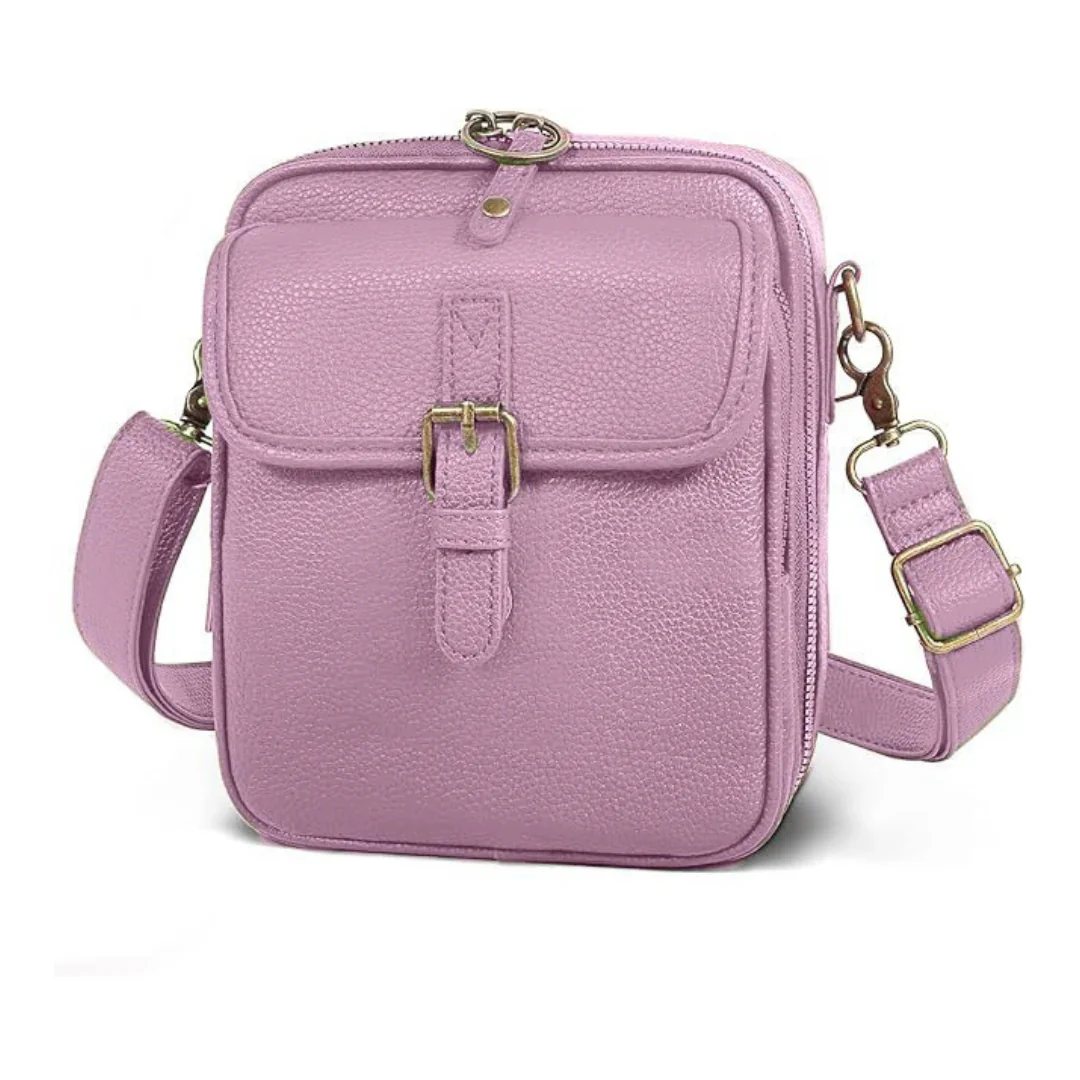 Sac bandoulière spacieux cuir vegan multifonction - Image 9