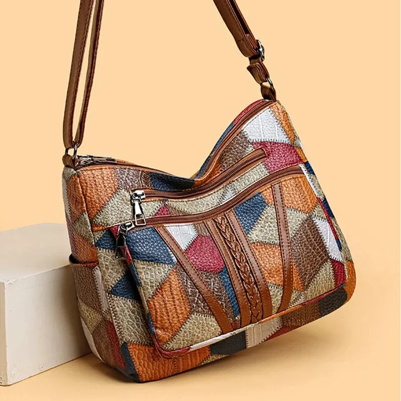 Sac patchwork en cuir véritable - Image 8
