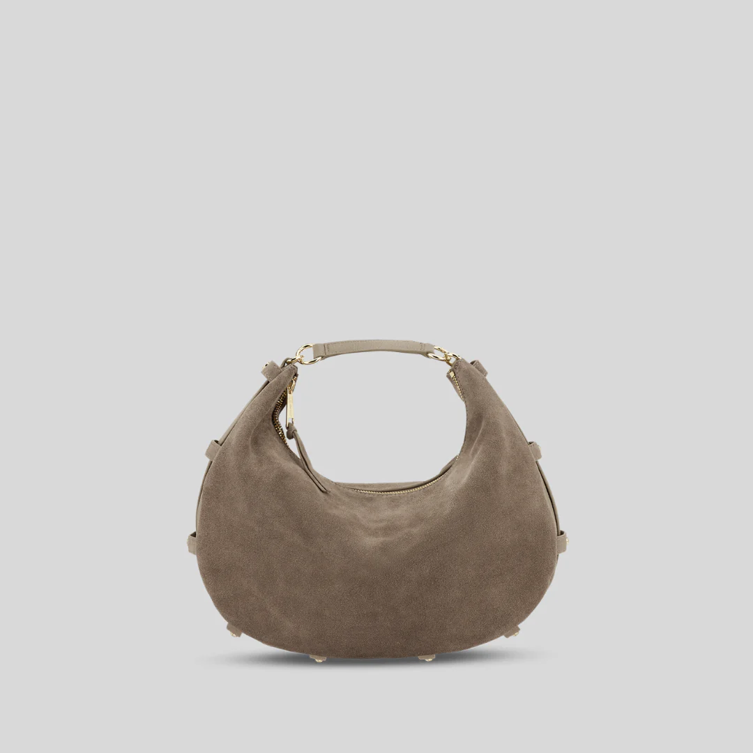Sac demi-lune en suédine café - Image 24