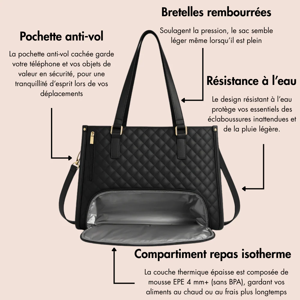Sac fourre-tout en cuir matelassé élégant et pratique - Image 19
