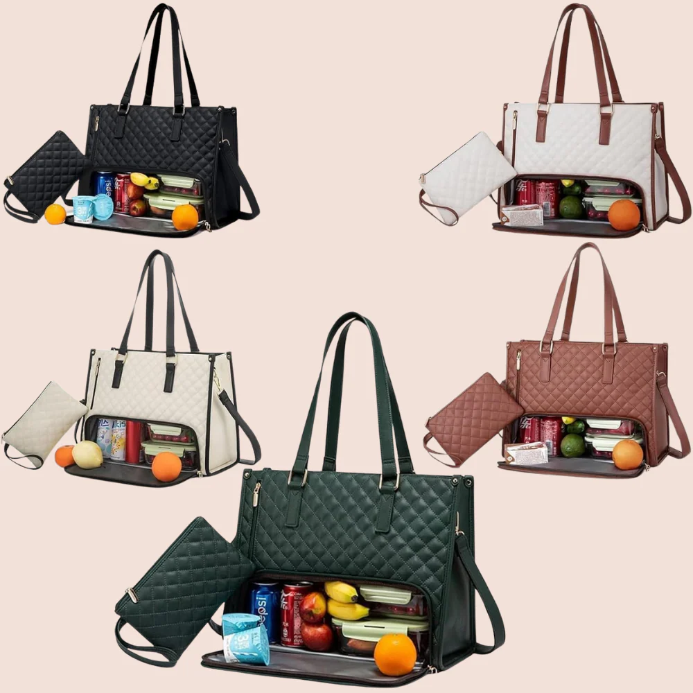 Sac fourre-tout en cuir matelassé élégant et pratique - Image 20