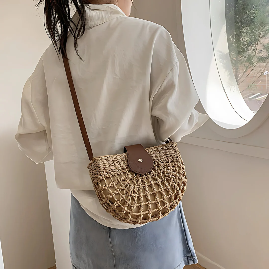 Sac bandoulière en paille - Image 6