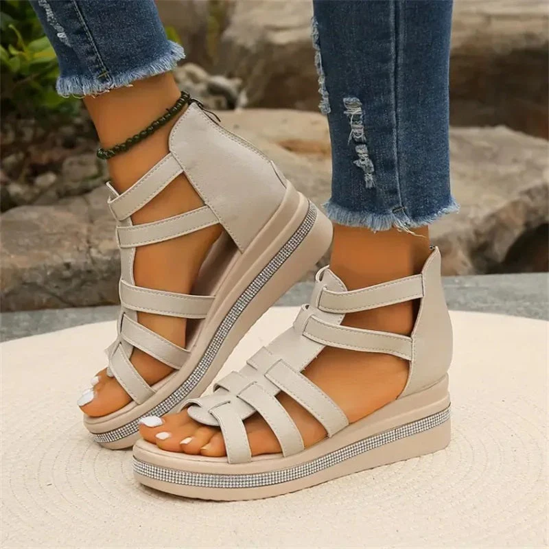 Sandales à strass avec semelle compensée - Image 4