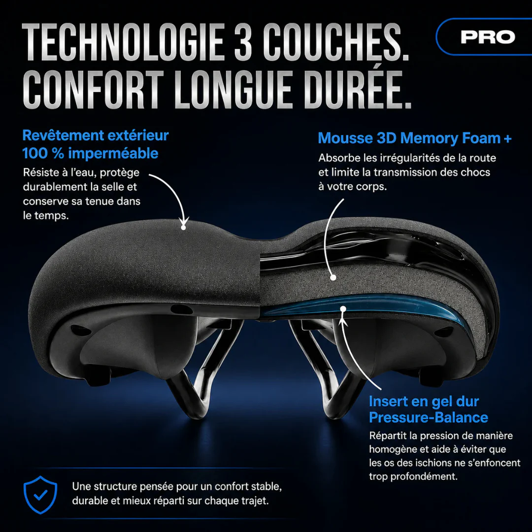 Selle de vélo ergonomique confort longue distance - Image 7