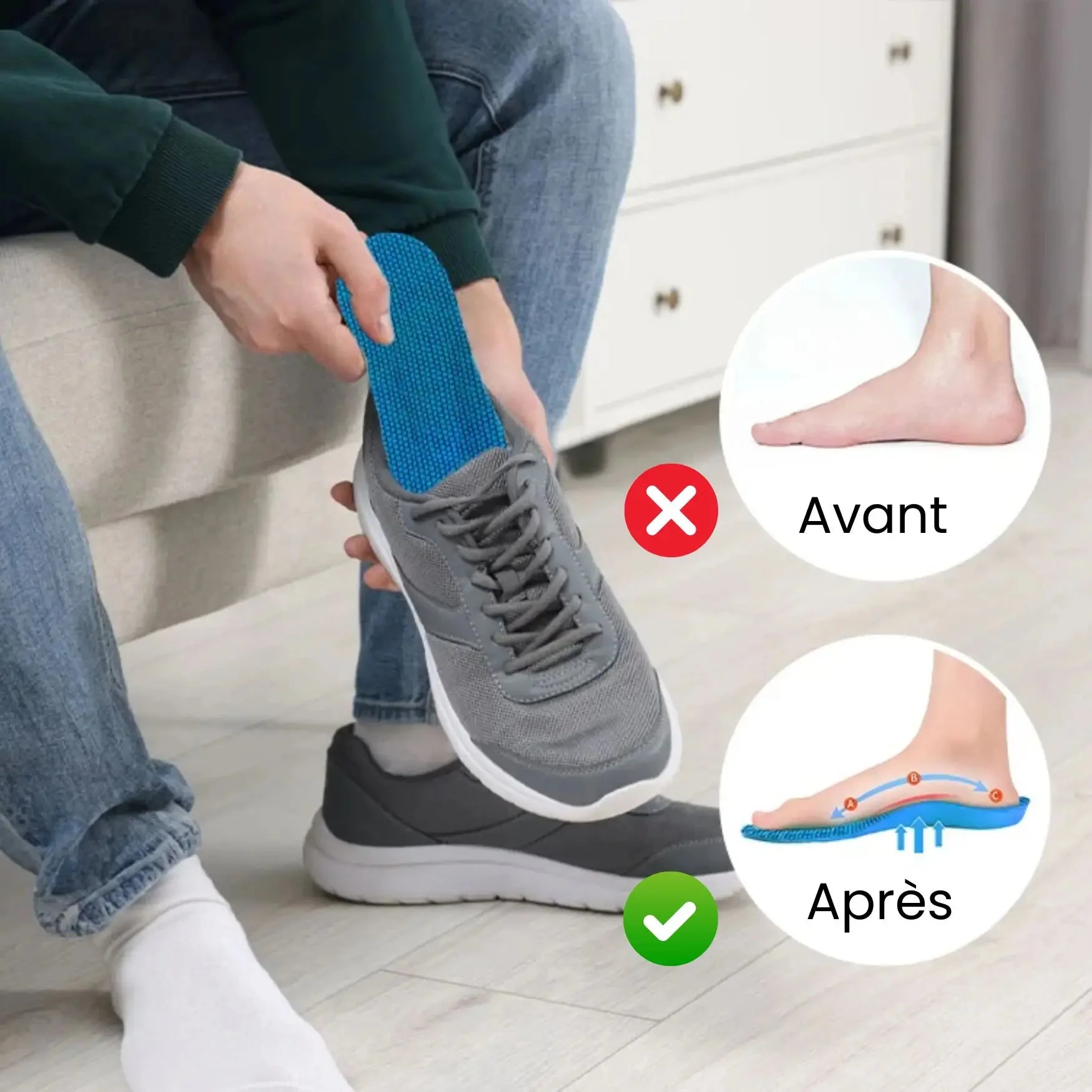Semelles orthopédiques anti-douleur pour pieds sensibles - Image 7
