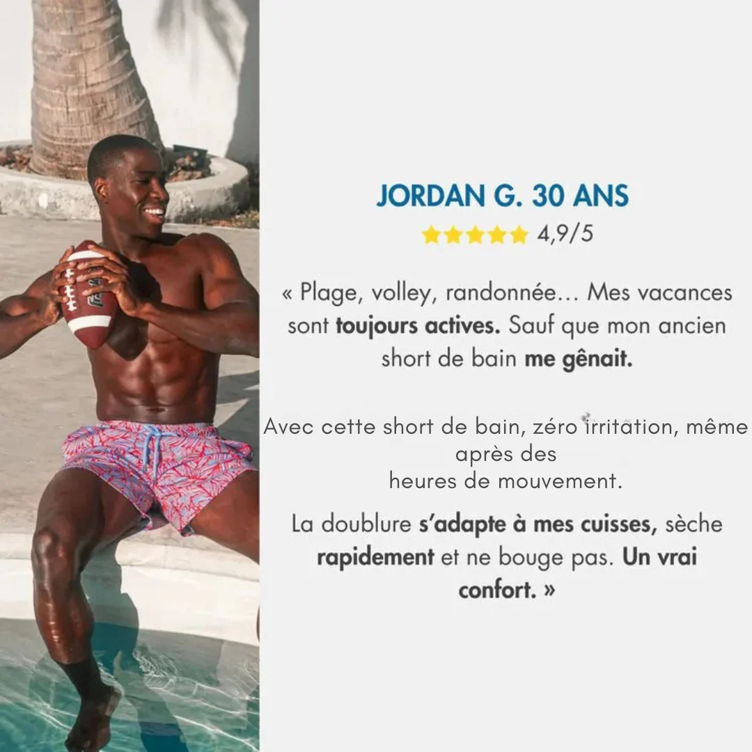 Short de bain homme en matière séchage rapide - Image 5