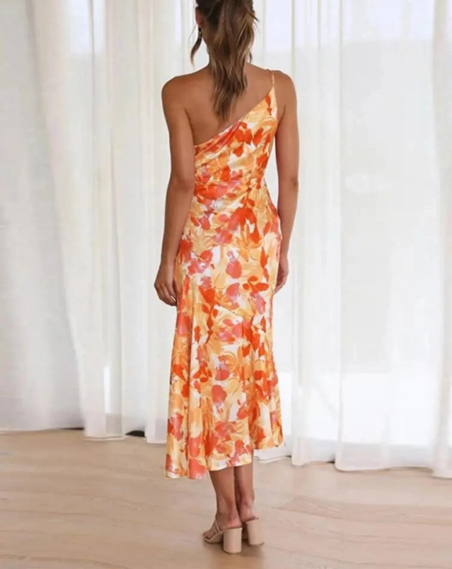 Sienna - Robe longue asymétrique à motif floral pour femme - Image 7