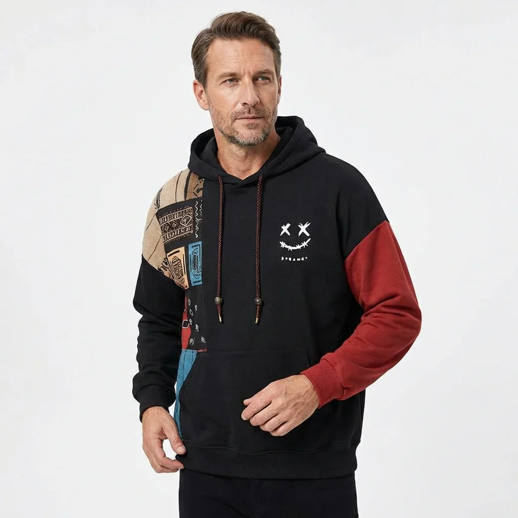 Sweat à capuche contrasté pour homme - Image 3