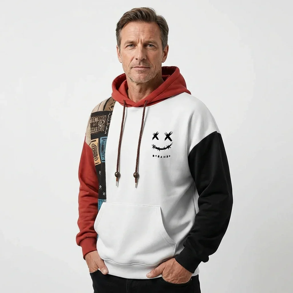 Sweat à capuche contrasté pour homme - Image 4