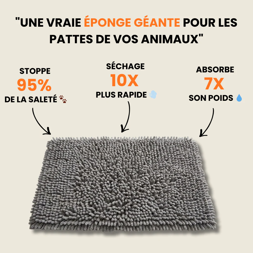 Tapis absorbant pour pattes de chien et chat